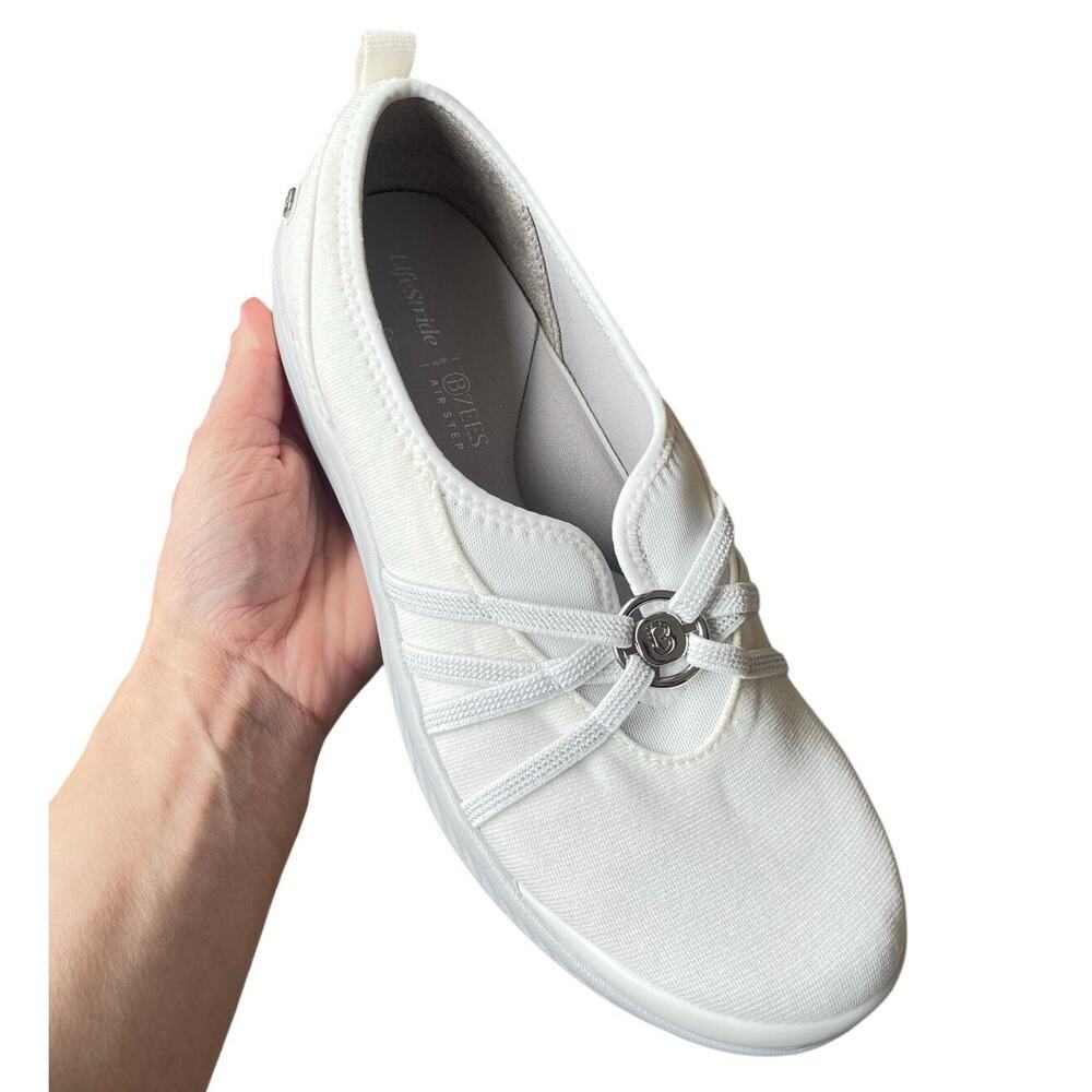 LifeStride Niche Slip On Sneaker White Fabric Comfort Shoes NWTI - Size 9 - Picture 8 of 14